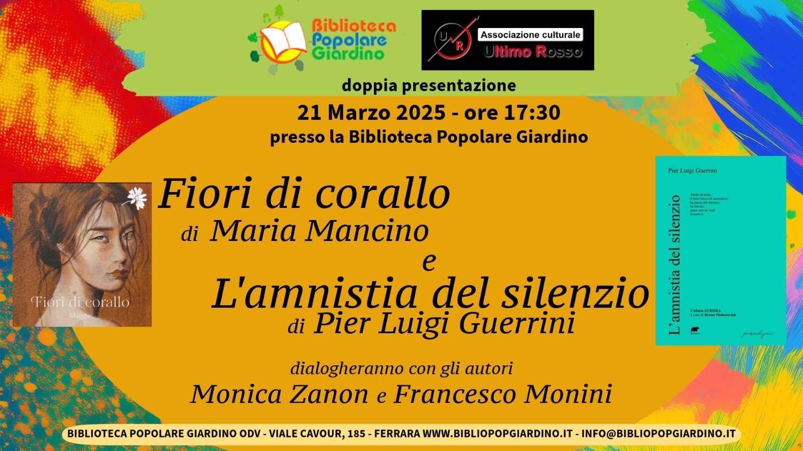 La Poesia in scena: Mancino e Guerrini alla Biblioteca Popolare Giardino