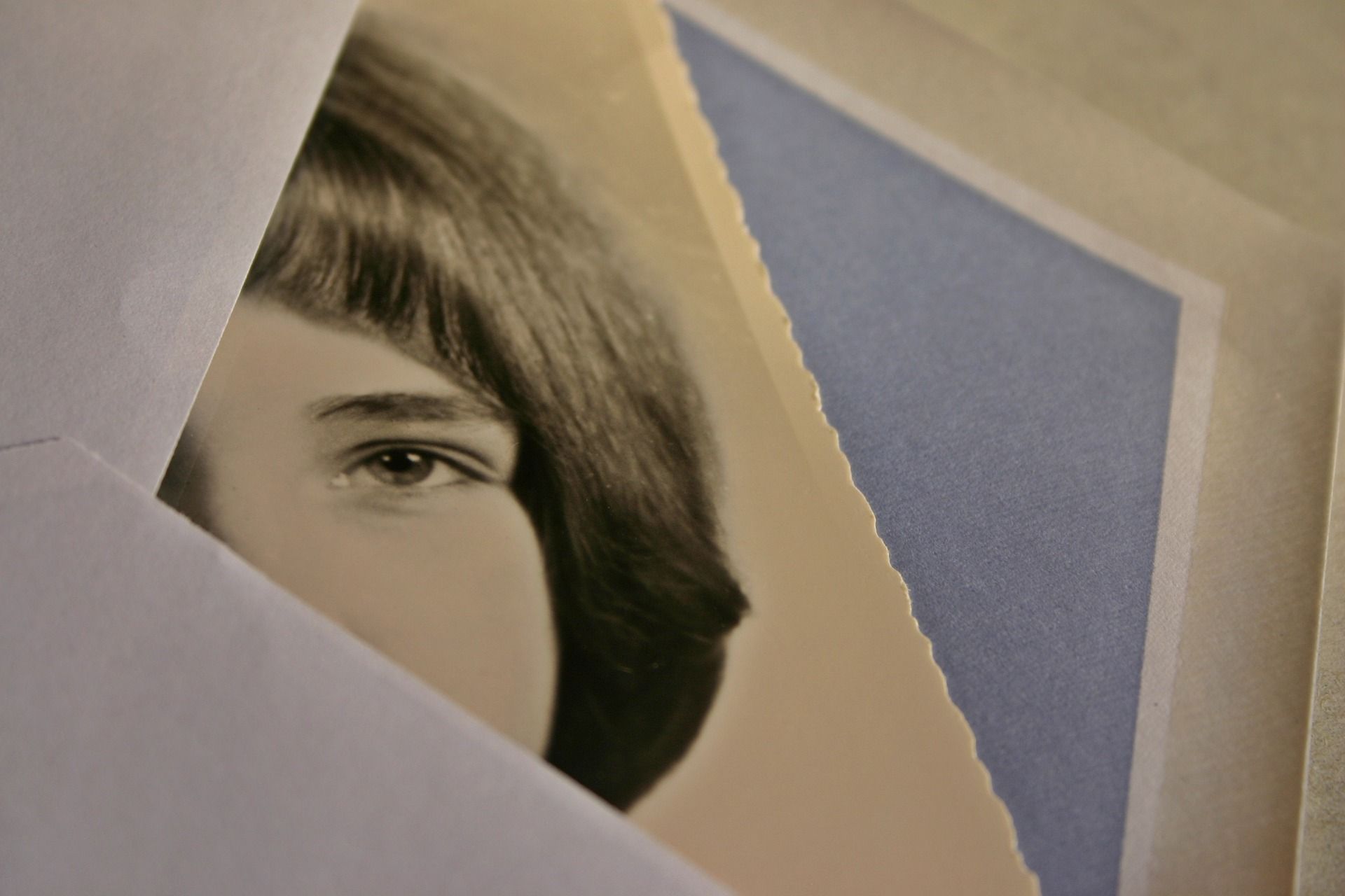 lettera, vecchia foto, donna