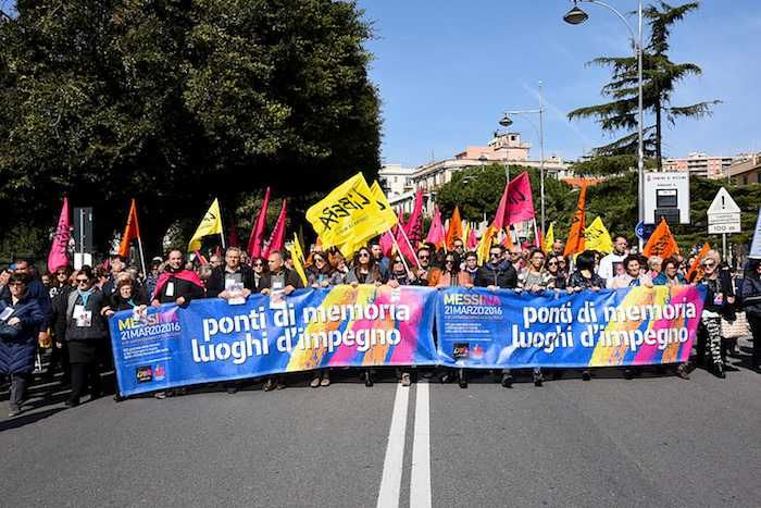 Il corteo di Messina. Fonte: Sito di Libera