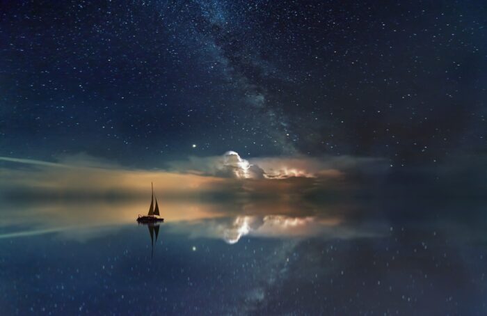 benevolenza cosmica barca oceano via lattea