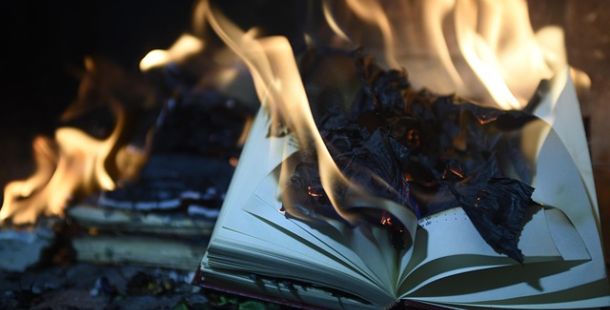il rogo e la biblioteca