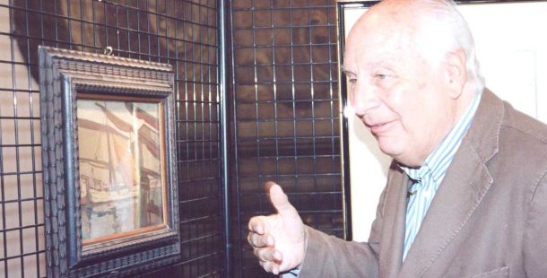 Folco Quilici in occasione della mostra disegni ferraresi della madre Mimi Buzzacchi a Unife nel 2006