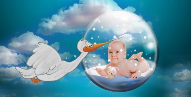 cicogna bambino nascita