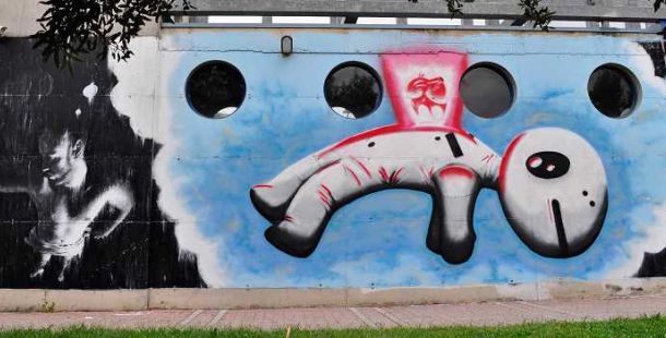 murale-Sfiggy-Alessio-Bolognesi-mostra-Aliens-forme-alienanti-contemporaneo-Casa-Ariosto-Ferrara
